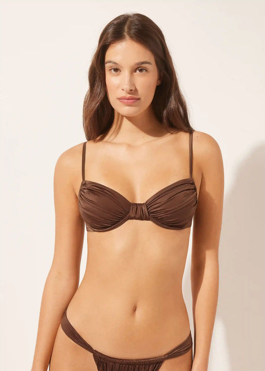 Shiny Satin Balconette Swimsuit Top