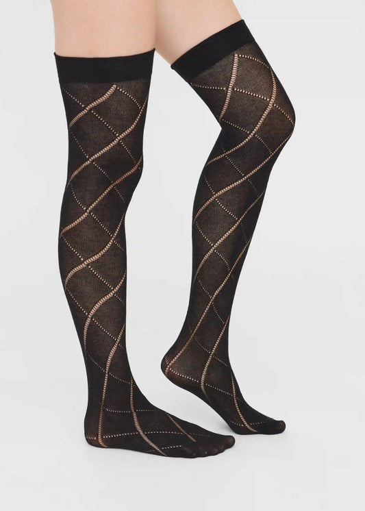 Openwork Over-the-Knee Socks