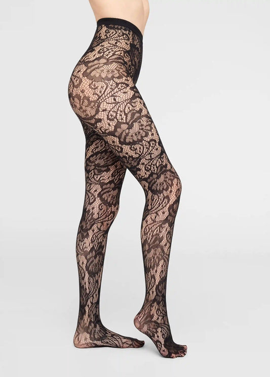Floral Fishnet Tights