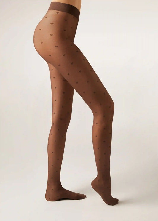 Sheer 30 Denier Mini Heart Tights